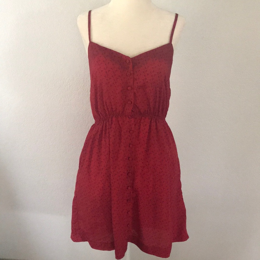Button Down Spaghetti Strap Dress